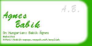 agnes babik business card